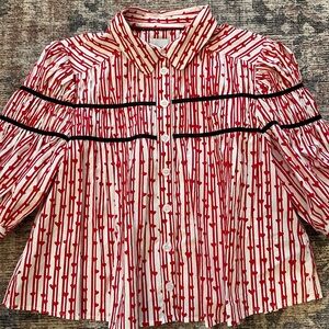 Anthropologie Maeve Leandra Shirred Yoke blouse size small